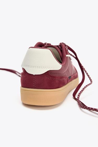 CONTRAST TRAINERS - Burgundy Red by Zara - Image 7