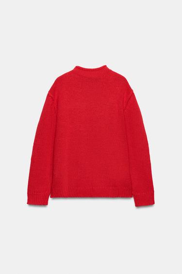 PULL EN MAILLE À COL CHEMINÉE - Rouge de Zara - Image 5