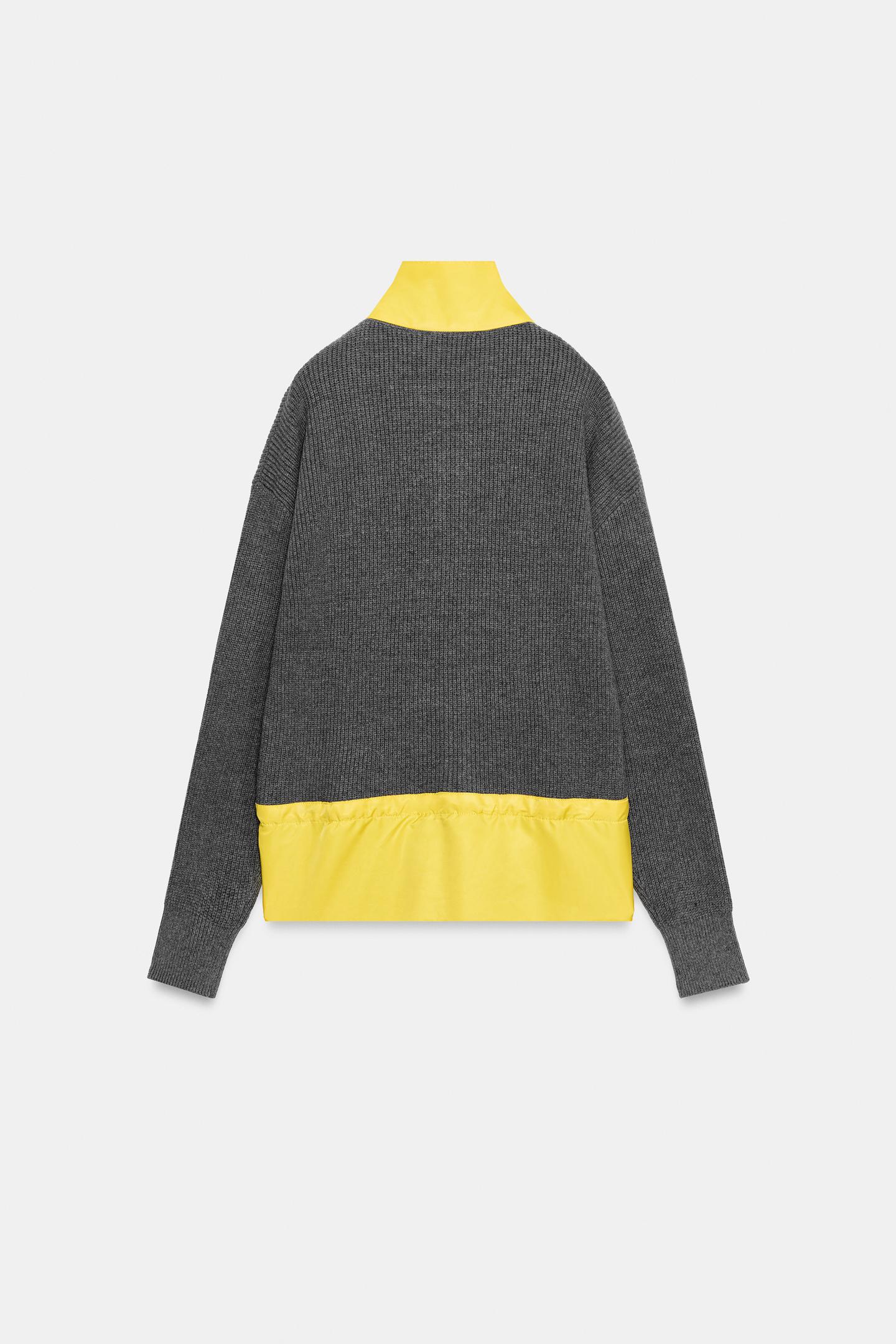 Женская куртка Zara Combined Knit, цвет: Only One — фото 9