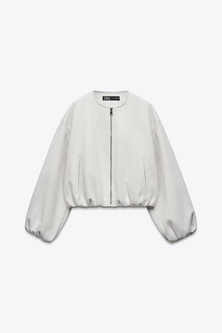 SOFT BOMBER JACKET WITH ELASTIC TRIMS