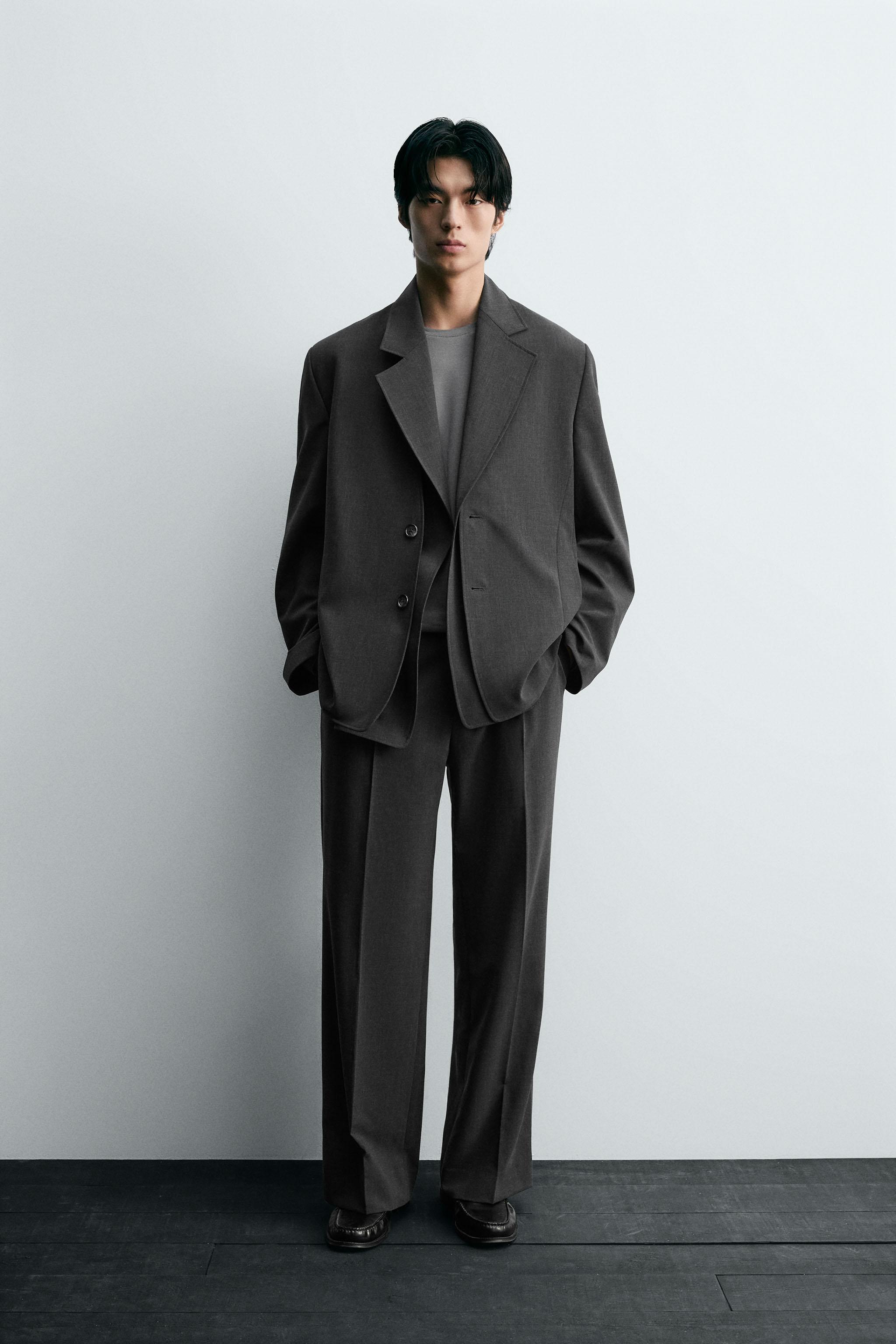 プリーツスーツパンツ - グレーマール | ZARA Japan / 日本