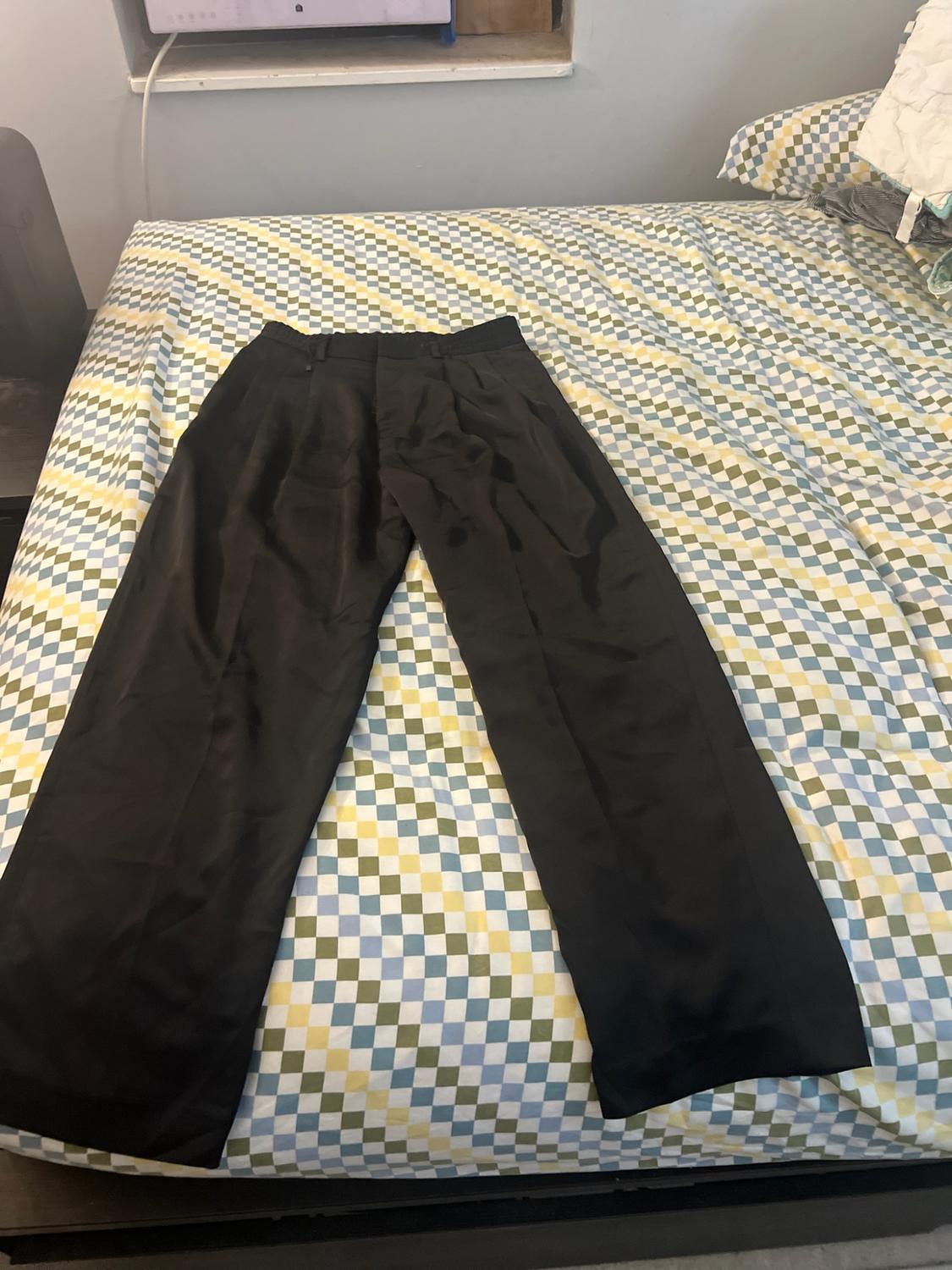 SATIN EFFECT PLEATED PANTS - Image 2