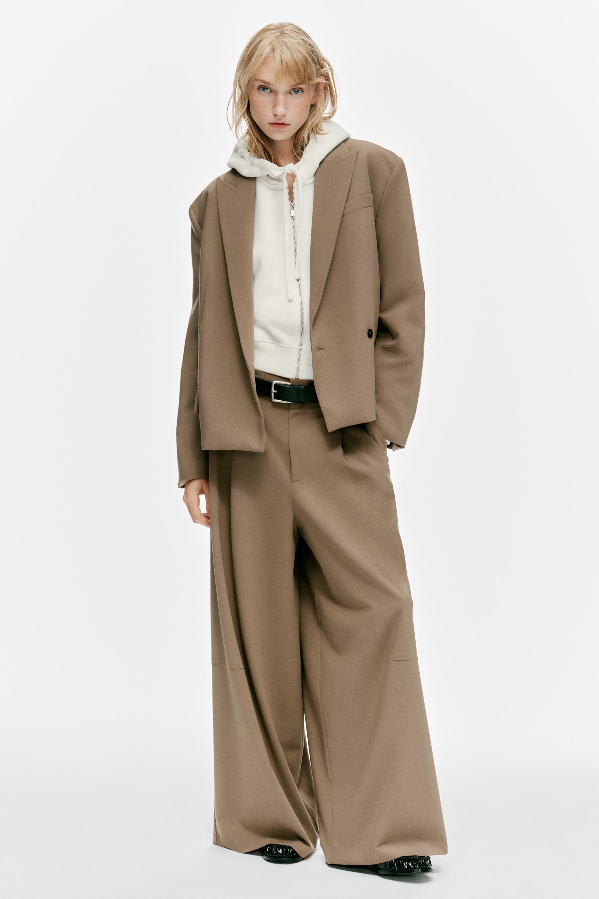 Zara DİKİŞ DETAYLI PİLİLİ PANTOLON