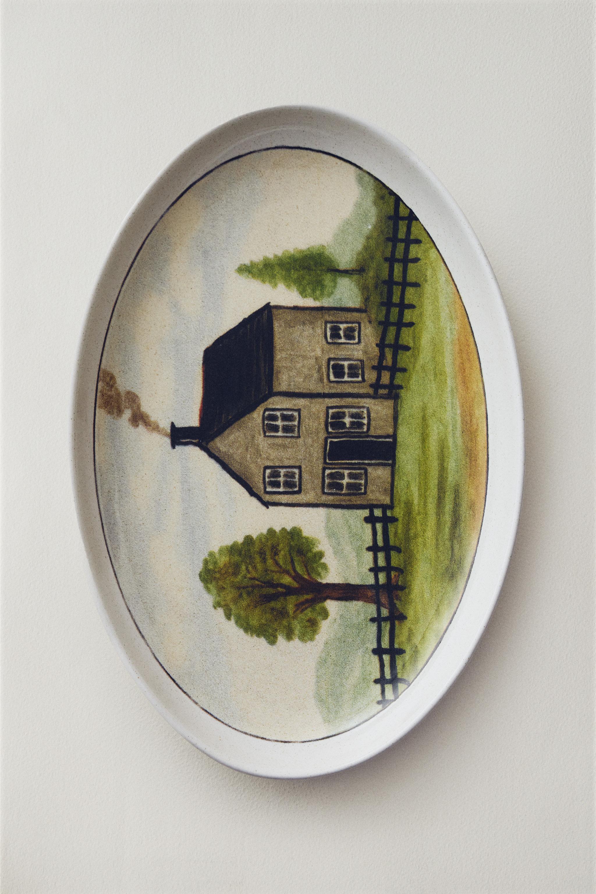 STONEWARE HOUSE SERVING DISH