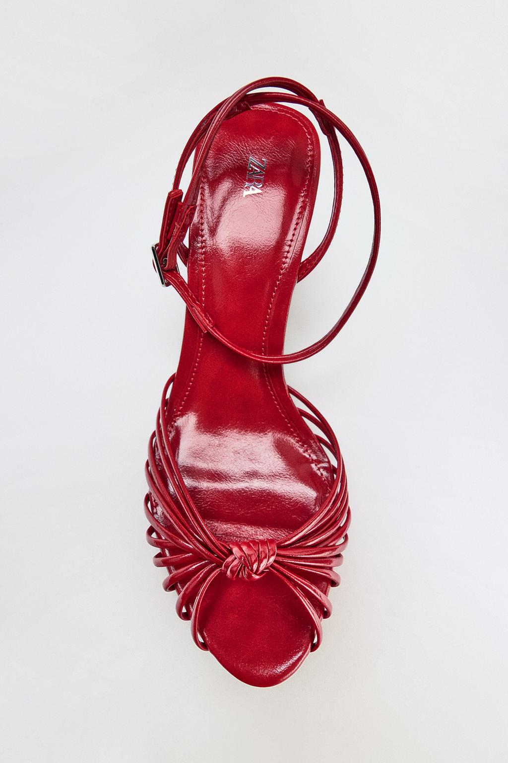 KNOTTED HIGH-HEEL SANDALS