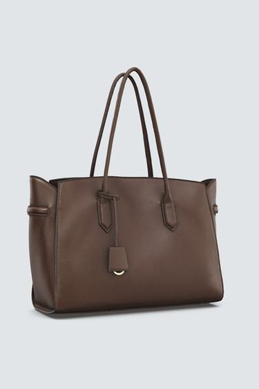 SHOPPER DE HOMBRO - Chocolate de Zara - Imagen 0