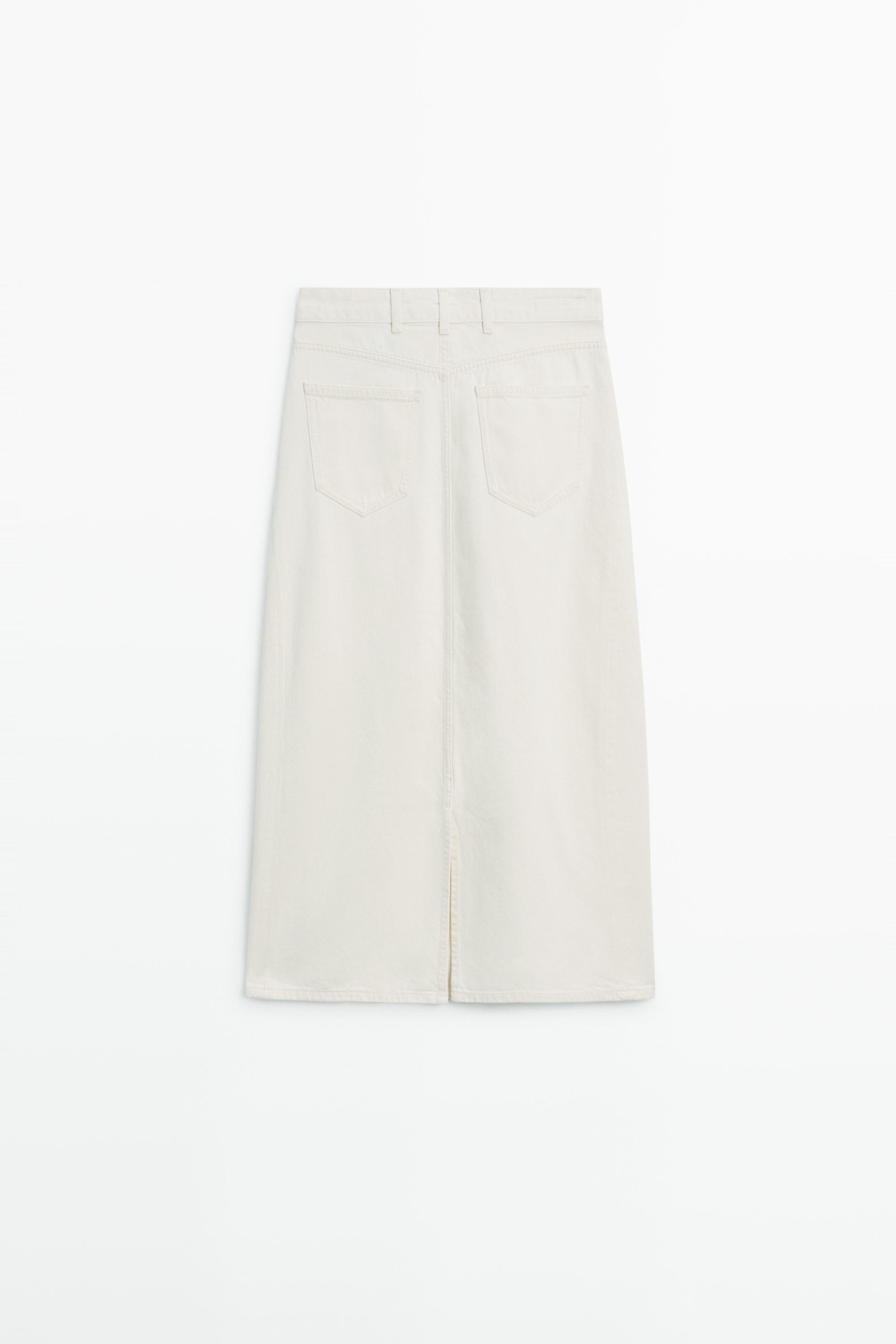 Jupe midi denim barrel fit