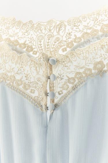 LACE STRAPPY DRESS - Light blue by Zara - Image 4