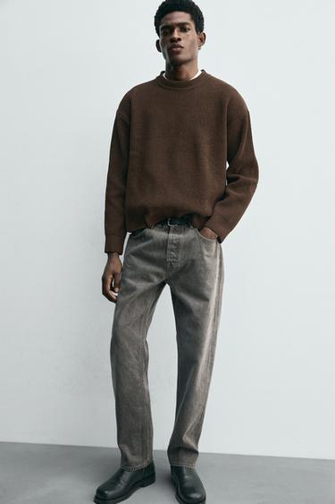 PULL STRUCTURÉ CHENILLE - Marron de Zara - Image 5