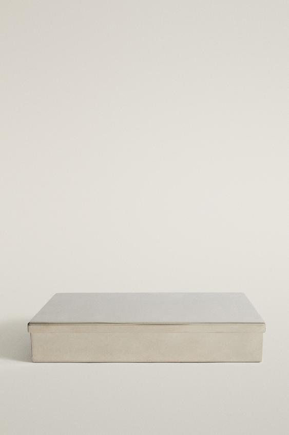 STEEL BOX WITH LID - Silver by Zara - Image 0