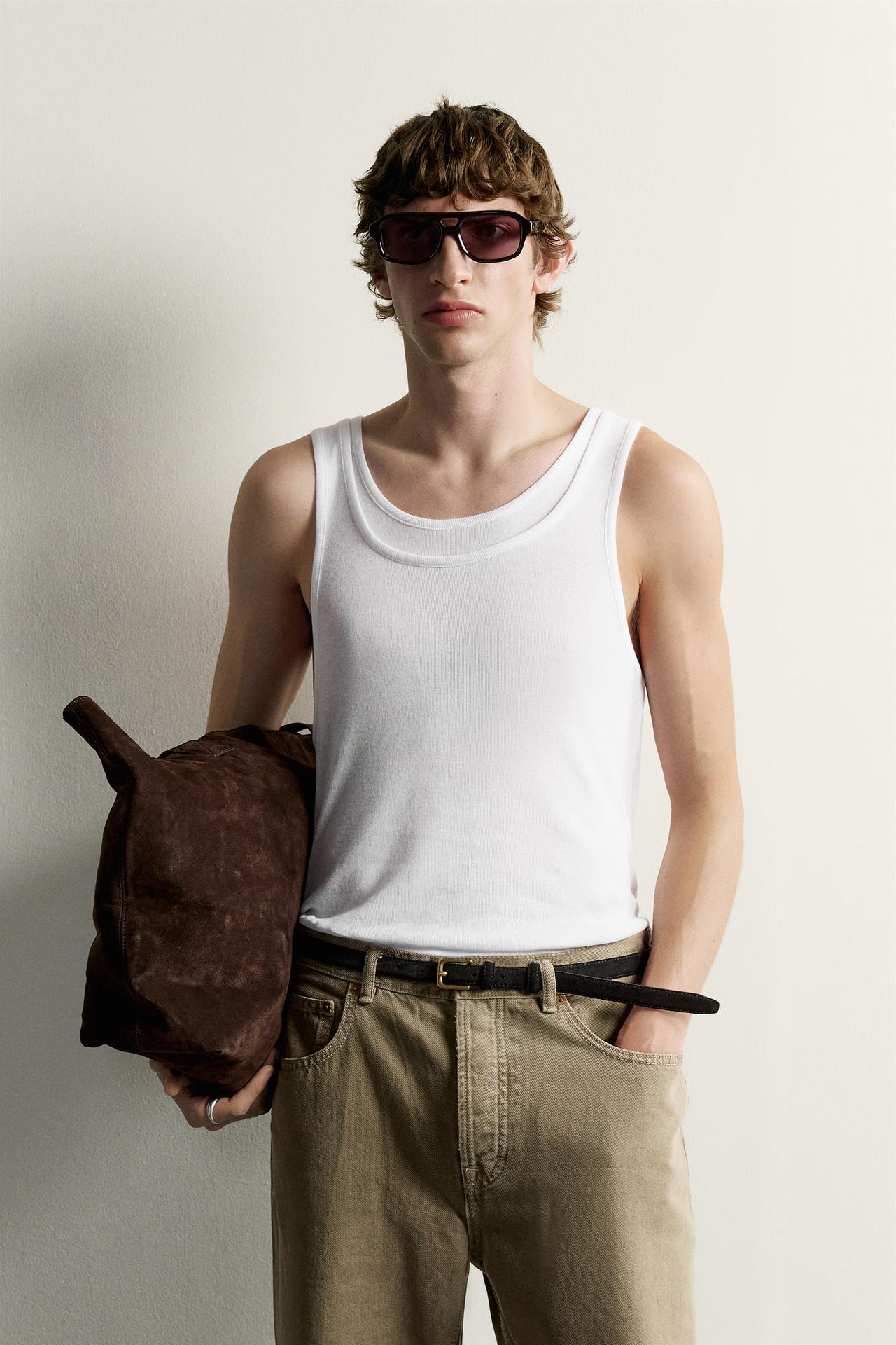 DOUBLE EFFECT TANK TOP — white