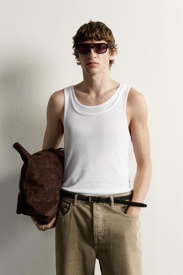 DOUBLE-TRIM TANK TOP - white by Zara