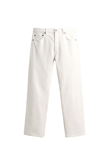 JEANS STRAIGHT FIT AARON LEVINE X ZARA - أبيض by Zara