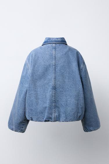 DENIM BOMBER JACKET - Blue by Zara - Image 3