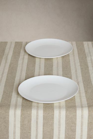 STRIPED HEAVY LINEN TABLECLOTH - Ecru by Zara - Image 1