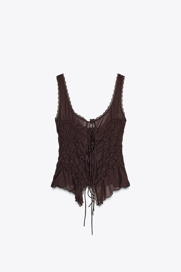 TIED RUCHED TOP