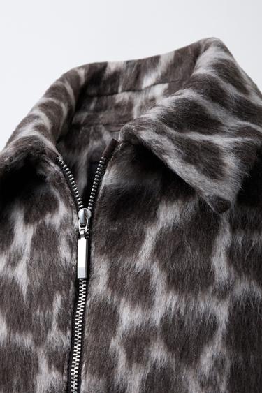 ANIMAL PRINT BOMBER JACKET - Leopard / Grey by Zara - Image 4