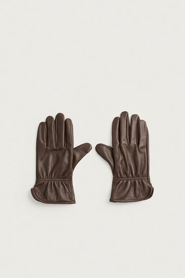 LEATHER GLOVES — Brown 1