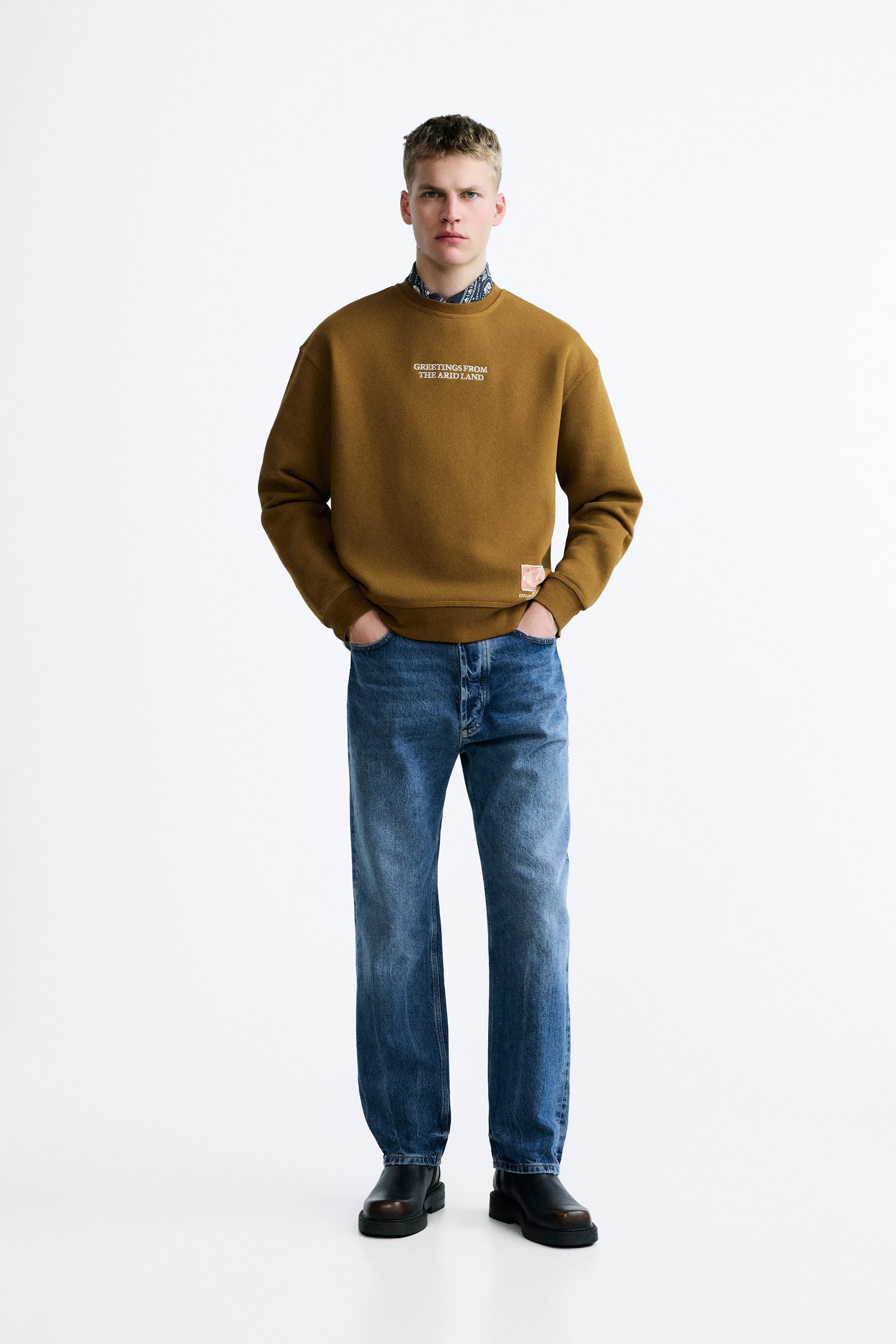 Men's plain sweatshirt - light yellow B978