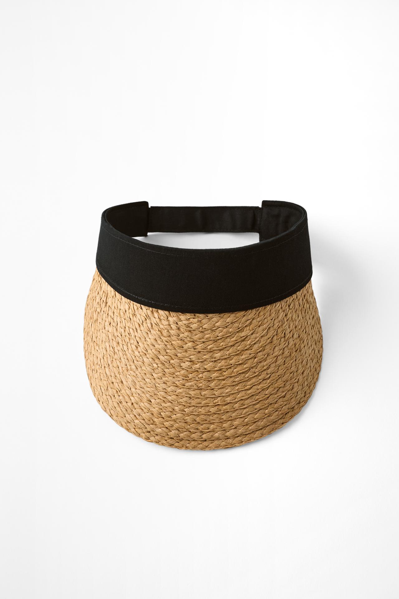 CONTRAST STRAP HEADBAND VISOR — Light beige