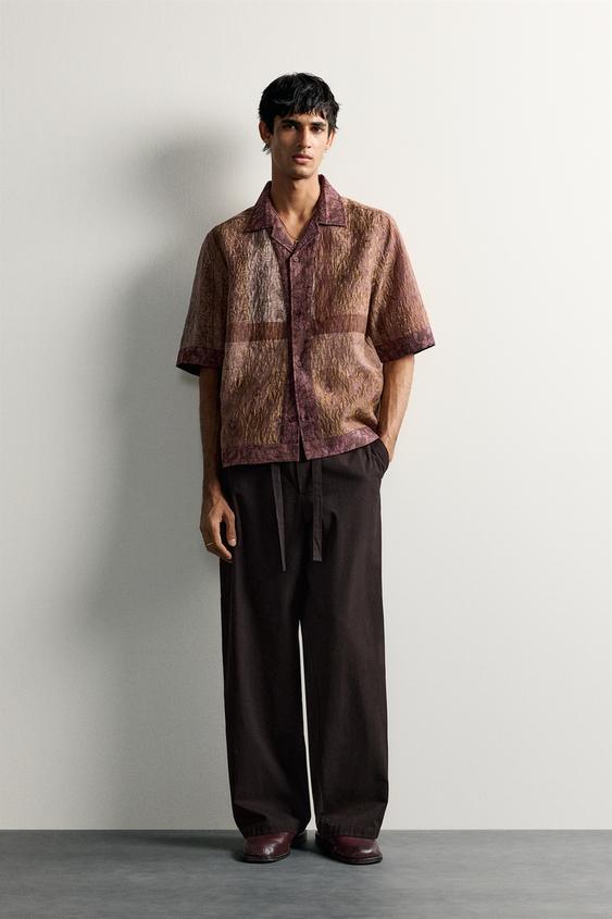 GEOMETRIC PRINT BOXY FIT SHIRT - Pink by Zara - Image 0