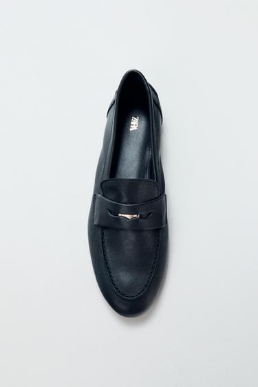 Zara SOFT EFFECT LOAFERS - Black