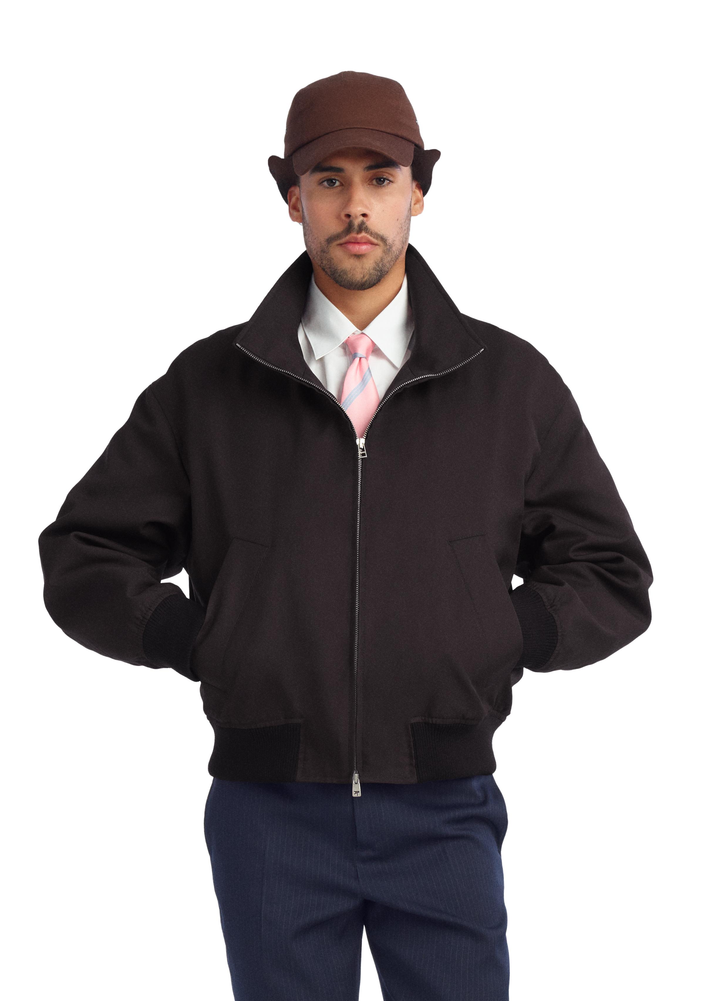 RELAXED FIT BOMBER JACKET — Brown