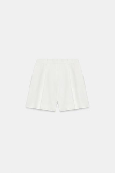 HIGH-WAIST DARTED BERMUDA SHORTS - White by Zara - Image 5
