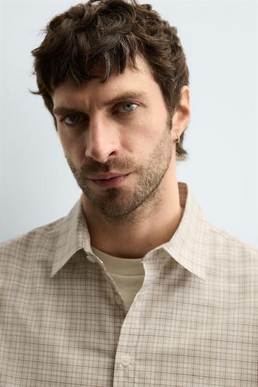 CHECK POLO SHIRT - Beige by Zara - Image 4