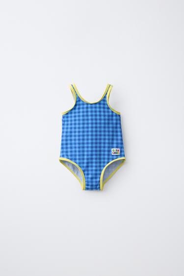 2-6 ANOS/ FATO DE BANHO XADREZ CASA LAWA X ZARA KIDS - Azul da Zara - Imagem 0