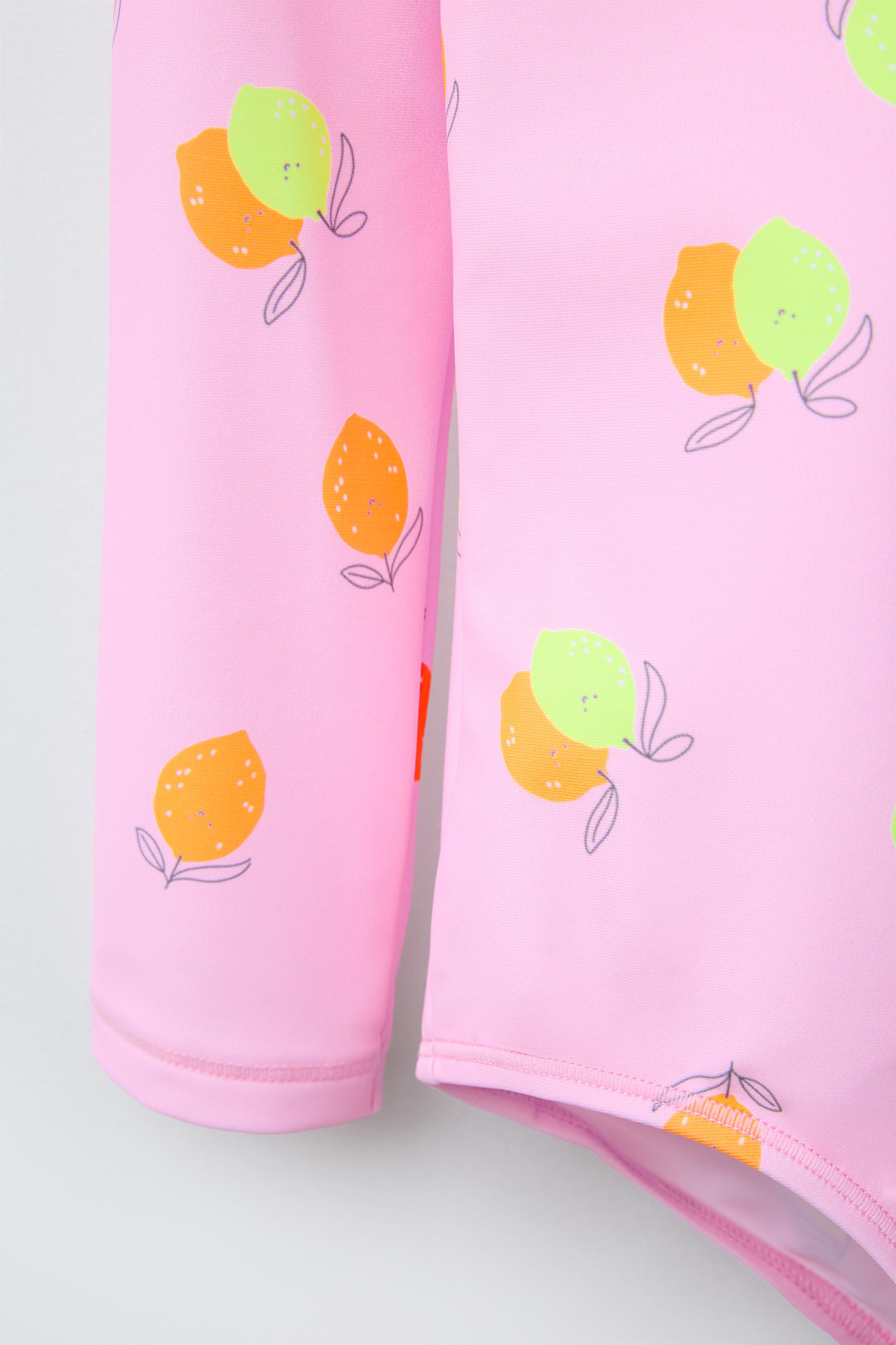 SLATE SWIM サーモンピンク　XS Glitter Beach Big Girls 2-Pc. Mixed Print Ruffle-Trim Bikini