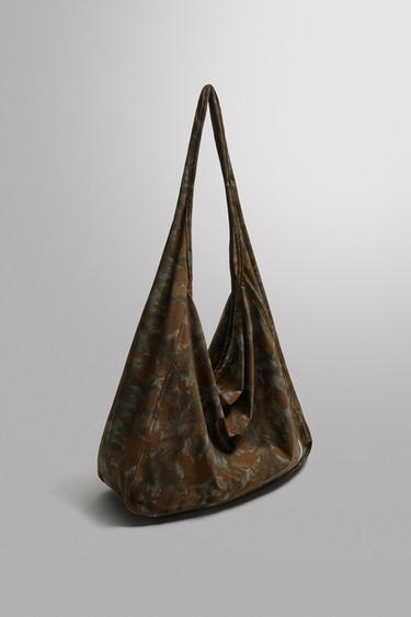 BOLSO SHOPPER NYLON - Marrón de Zara