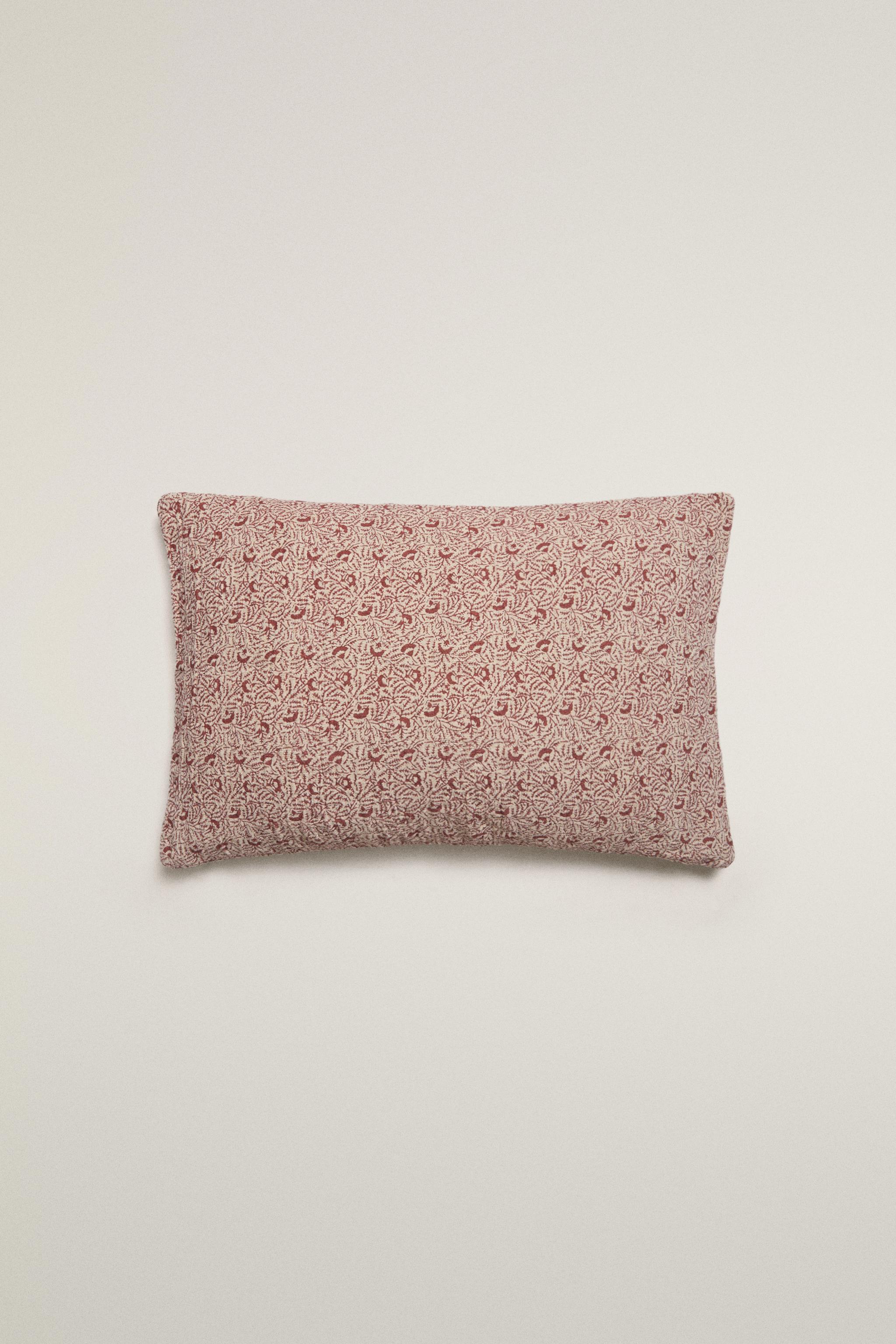コットンリネン ボタニカル クッションカバー - ベージュ | ZARA Japan