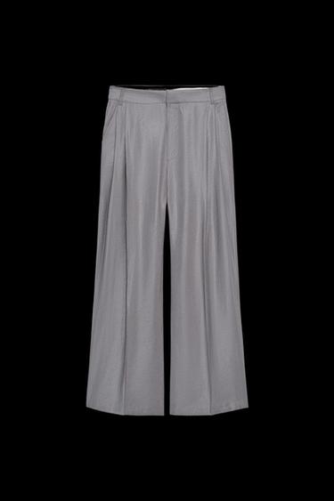 DOUBLE PLEAT TROUSERS WITH FLAPS - Dark grey by Zara - Image 0