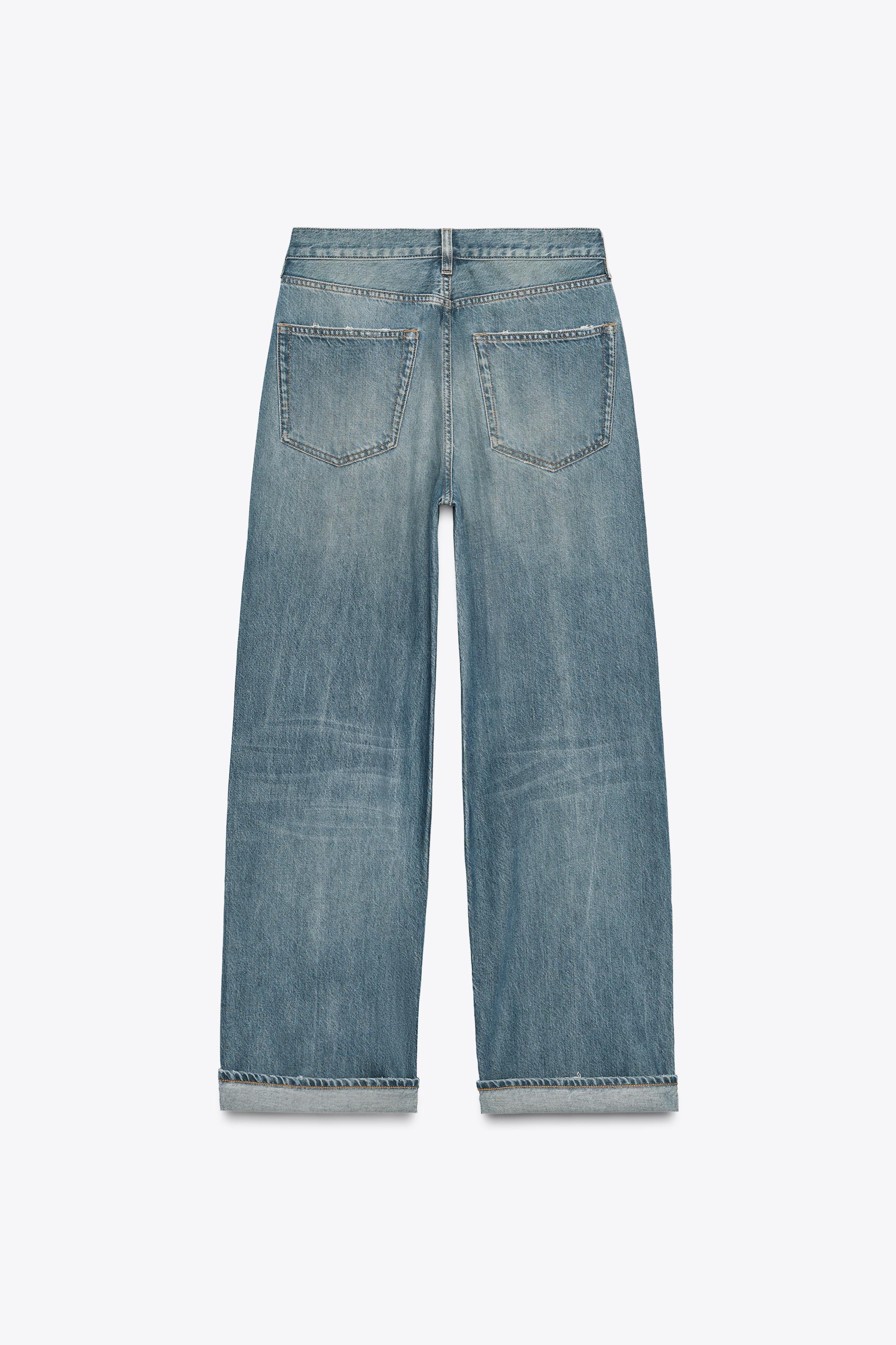 ZW COLLECTION MID-RISE BAGGY JEANS - Blue | ZARA United States