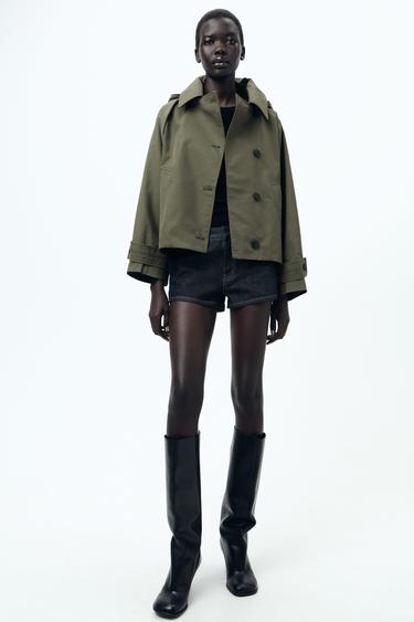КОРОТКИЙ ТРЕНЧ ИЗ КОЛЛЕКЦИИ ZW С КАПЮШОНОМ — СВЕТЛЫЙ ХАКИ от Zara — изображение 0