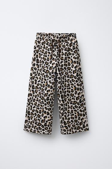 PANTALÓN FELPA ANIMAL PRINT - tostado de Zara - Imagen 0