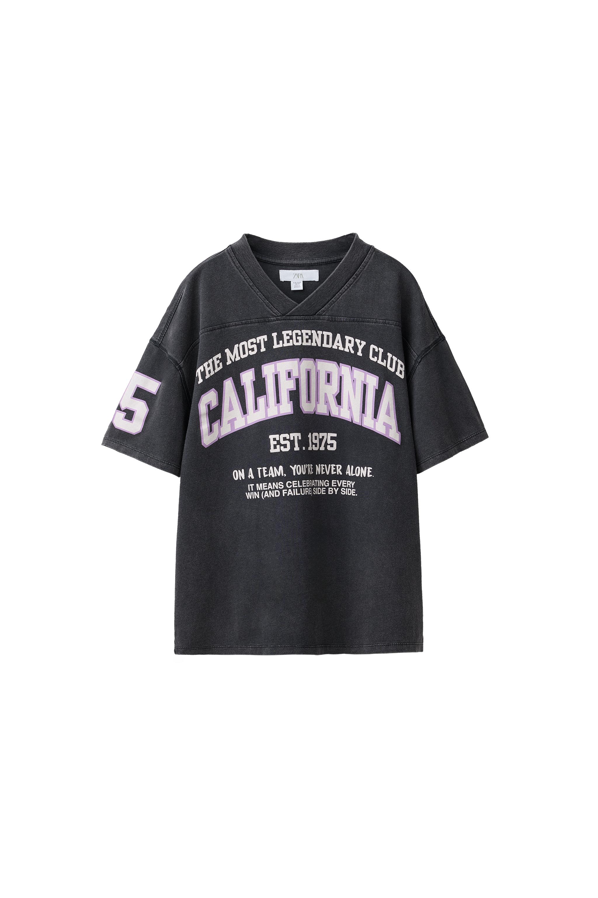 バーシティテキストTシャツ - カーボングレー | ZARA Japan / 日本