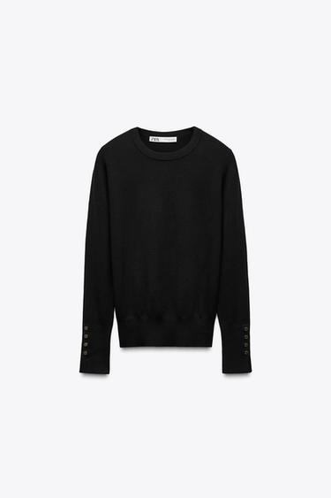 JERSEY BÁSICO PUNTO LISO - Negro de Zara