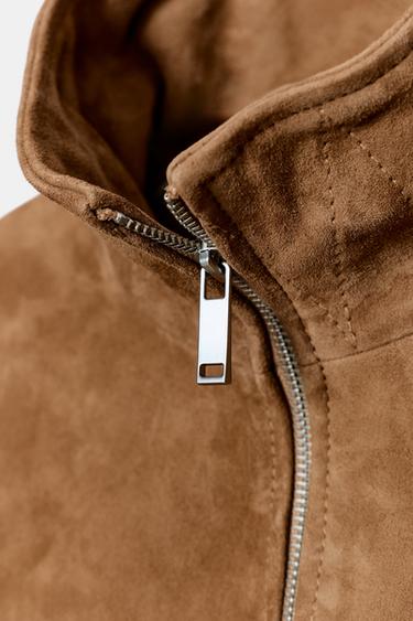 CAZADORA PIEL ANTE ZW COLLECTION LIMITED EDITION - Marrón claro de Zara
