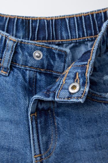 TEXANS BAGGY AMB ESQUINÇOS - Blau mitjà de Zara