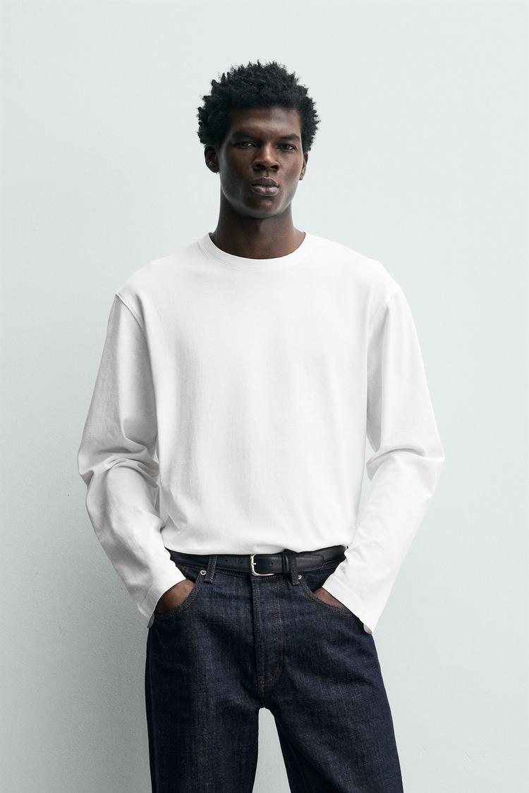 ZARA RELAXED FIT LONG SLEEVE T-SHIRT