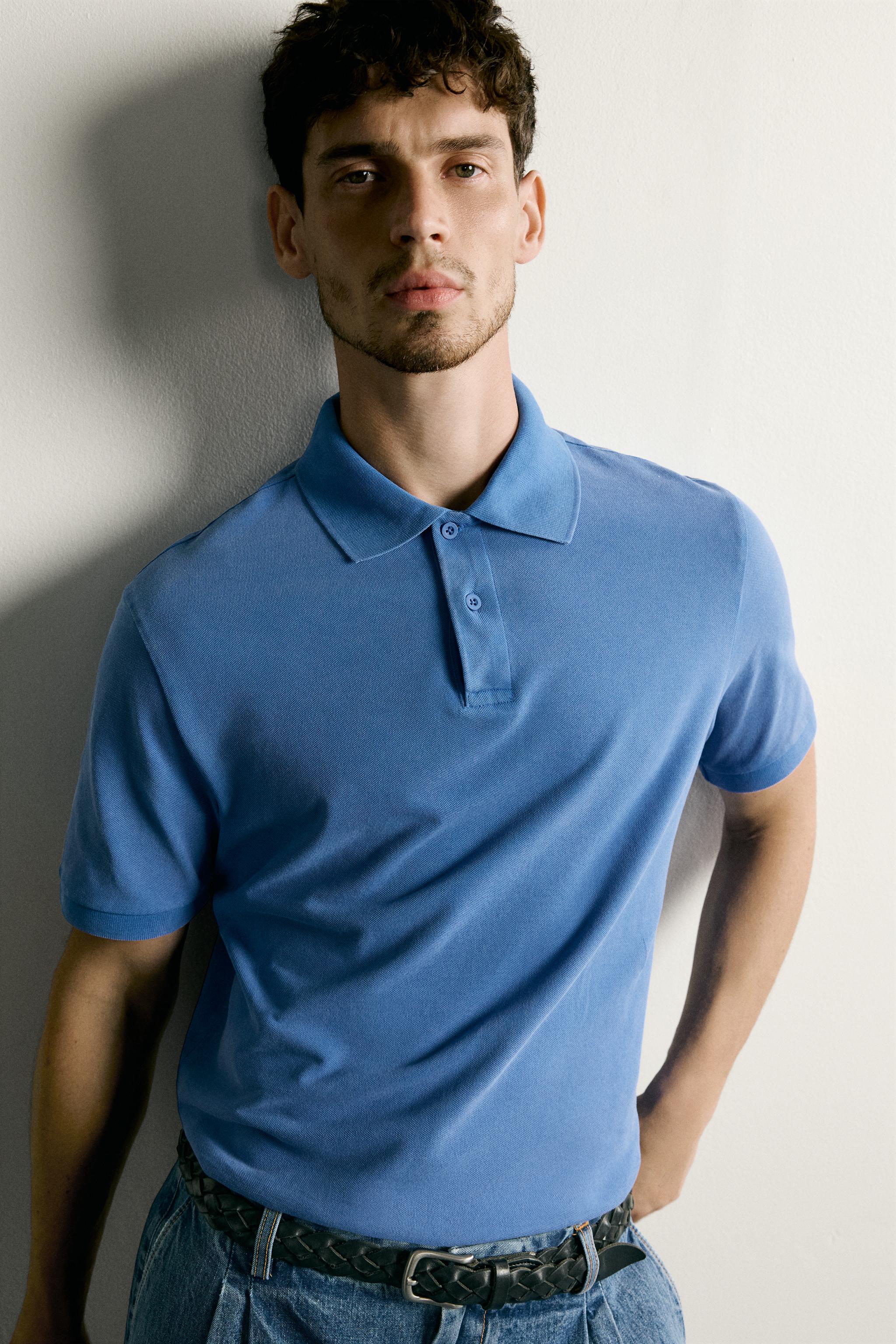 POLO REGULAR FIT EN PIQUÉ EFFET DÉLAVÉ