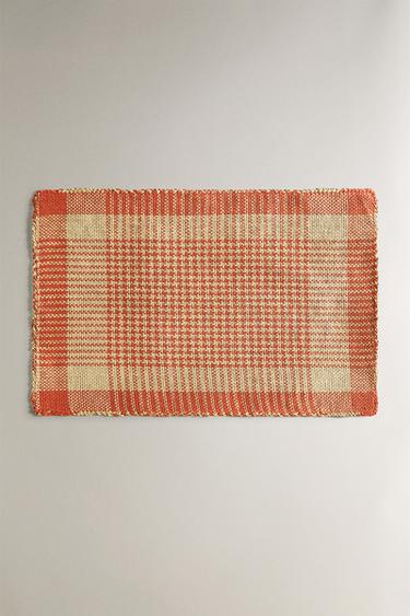CHECKED PAPER PLACEMAT - Red / Orange by Zara