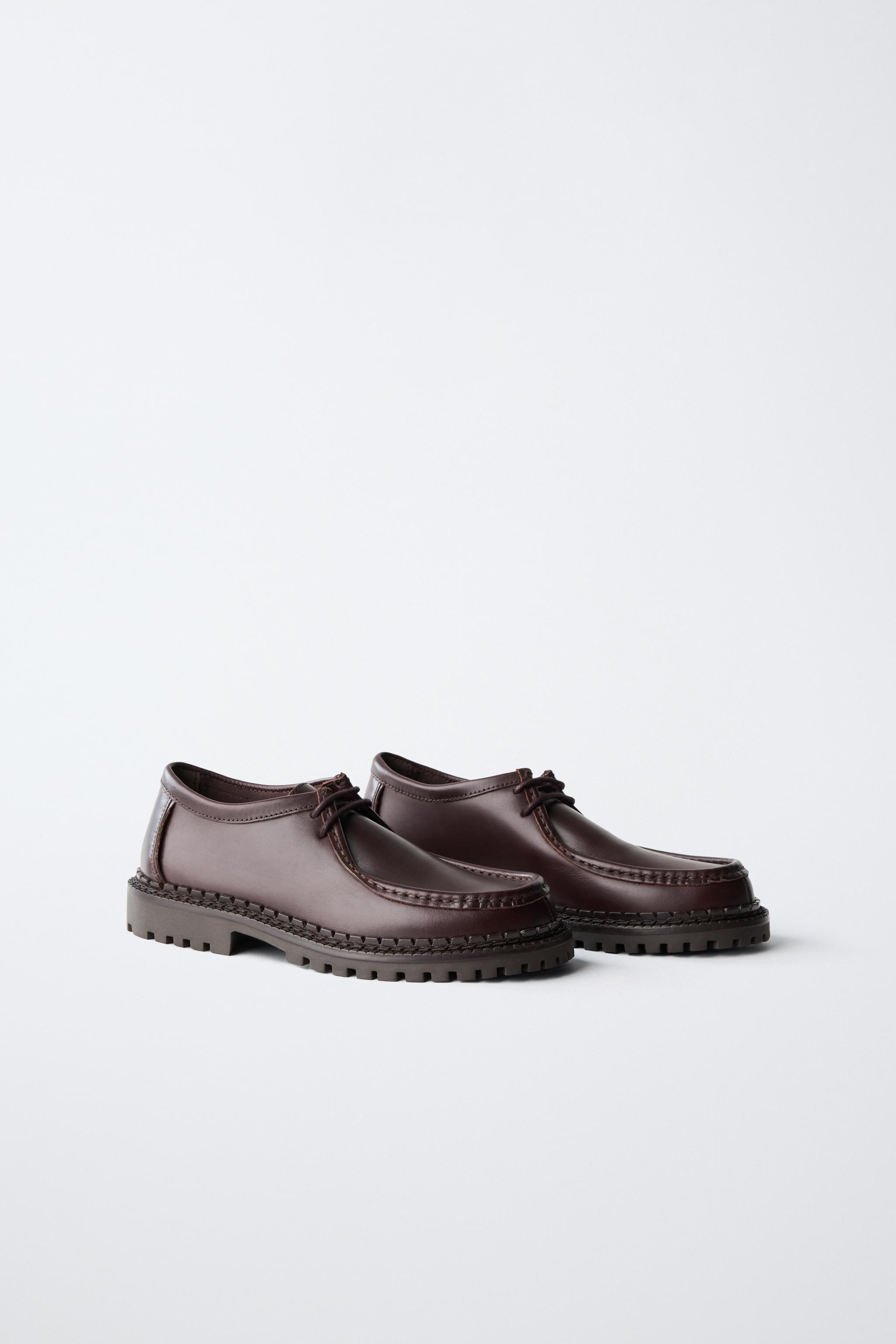 LEATHER WALLABEE SHOES — Maroon