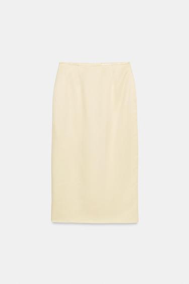 JUPE MIDI DROITE ZW COLLECTION - Écru de Zara - Image 5