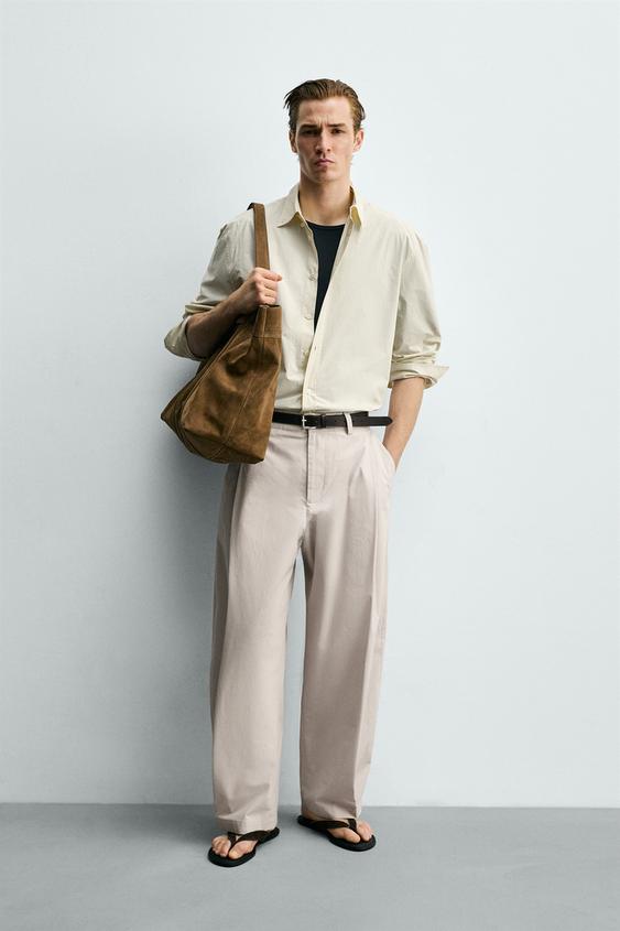 PLEATED POPLIN STRAIGHT FIT PANTS from Zara - $79.90