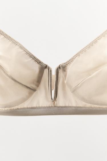 SILK BRALETTE WITH METAL DETAIL - Beige by Zara - Image 2