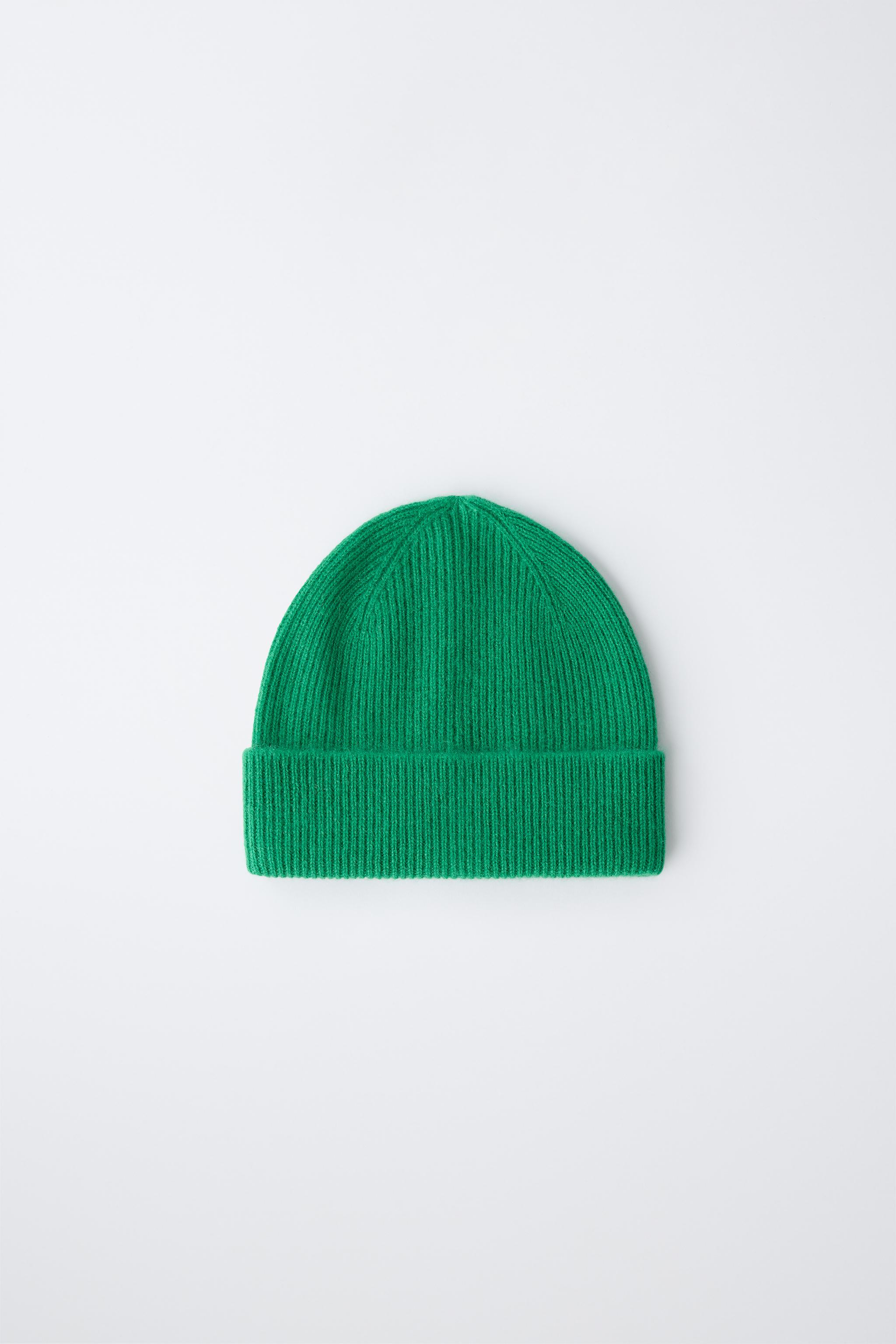 100% CASHMERE BEANIE — Green