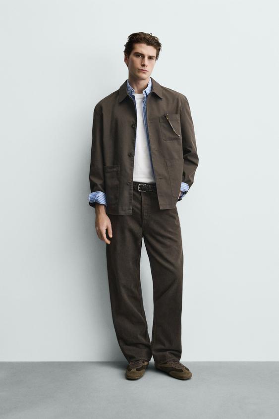 CONTRAST LINING CANVAS OVERSHIRT